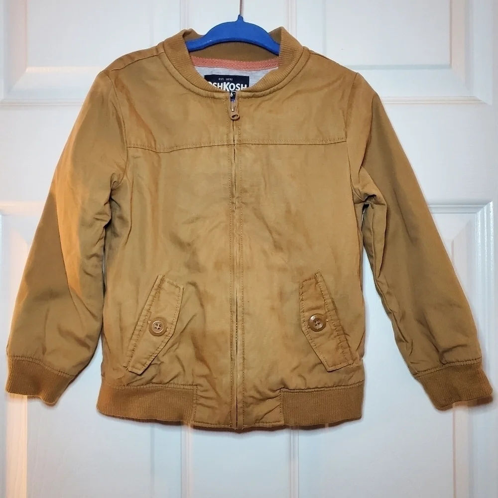 OshKosh B'gosh Toddler Boys' Jersey Lined Bomber Jacket - Brown 2T
